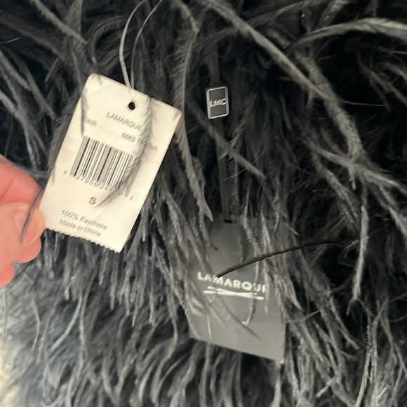 LAMARQUE x REVOLVE Triana Mini Dress in Black Feathers NYE party Dress - Picture 9 of 12